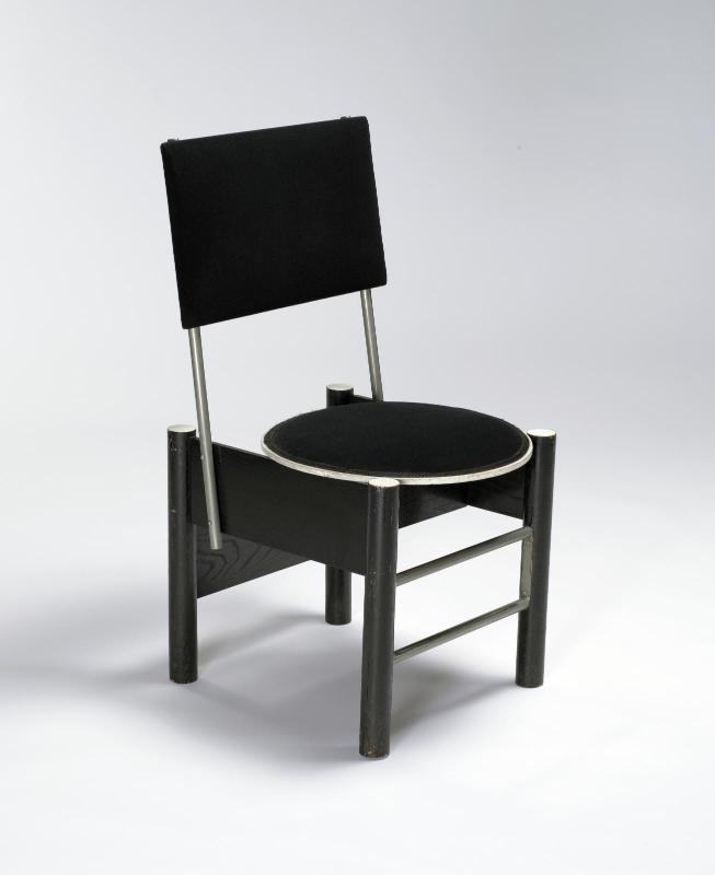 Marcel Breuer - 1926 Chaise bois laqué, tissu, tube d'acier nickelé